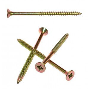 Vrut univerz&aacute;ln&iacute; z&aacute;pustn&yacute; 6 x 100 Torx zinek žlut&yacute;, č&aacute;st. z&aacute;vit 100 ks